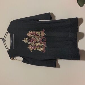 1X MXM 3/4th Sleeve Length Pattern Plus Size Shirt